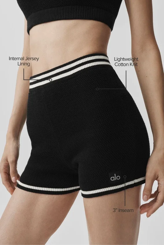 Tennis Club Truie Knit Korte broek - Zwart/Ivoor