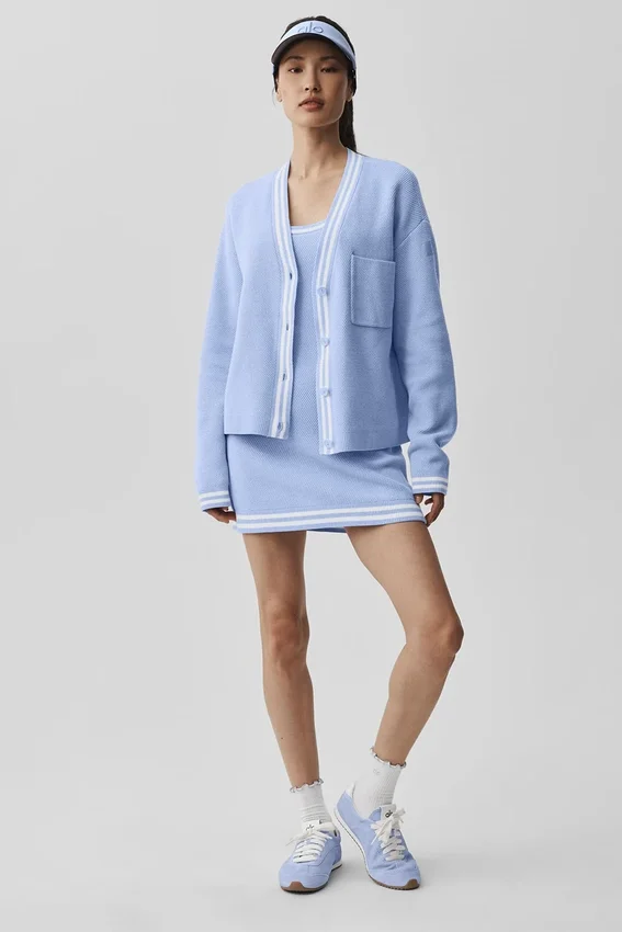 Tennis Club trui - Licht Provence-blauw/Wit
