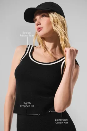 Tennis Club Truien Knit Tank – Zwart/Ivoor