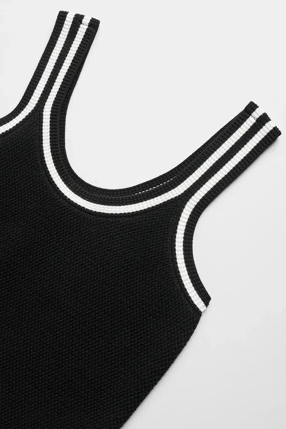 Tennis Club Truien Knit Tank - Zwart/Ivoor