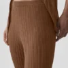 Trui-achtige broek met High-Waist en rechte pijpen in Sunlit - Sun Kissed Brown