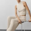 Trui Knit Mid-Rise Unwind Wide Leg Broek - Oatmeal Heather