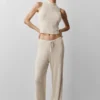 Trui Knit Mid-Rise Unwind Wide Leg Broek - Oatmeal Heather