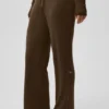 Trui met middelhoge taille en wijde pijpen – Espresso