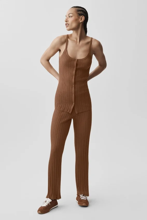 Trui Sunlit Button Down Top - Sun Kissed Brown