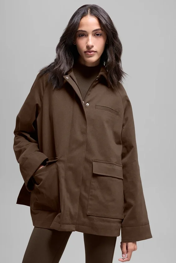 Twill Barn-jas - Espresso