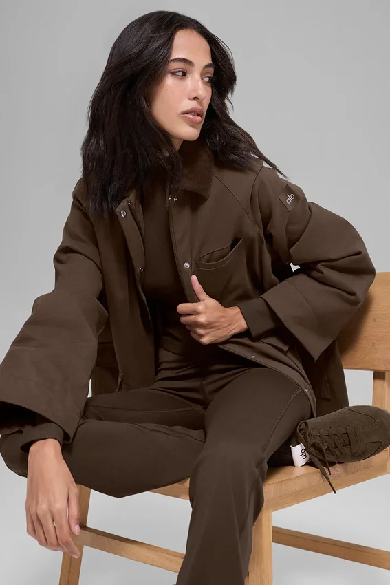 Twill Barn-jas - Espresso