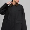 Twill Barn-jas - Zwart/Espresso