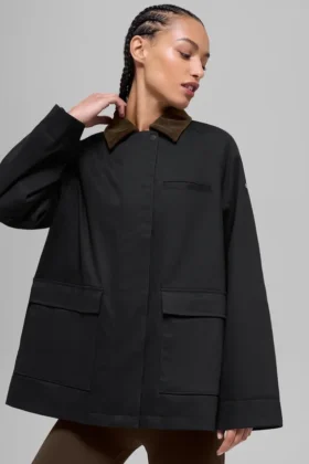 Twill Barn-jas - Zwart/Espresso