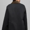 Twill Barn-jas - Zwart/Espresso