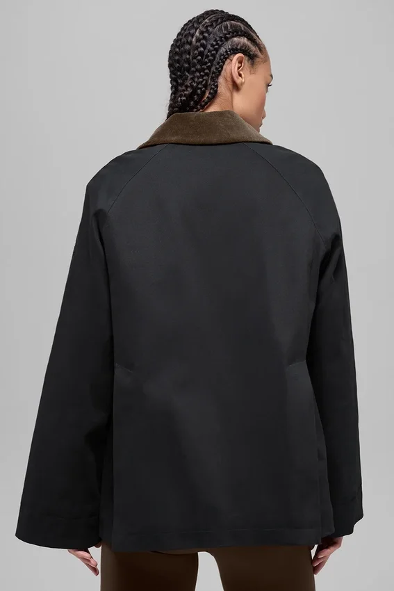 Twill Barn-jas - Zwart/Espresso