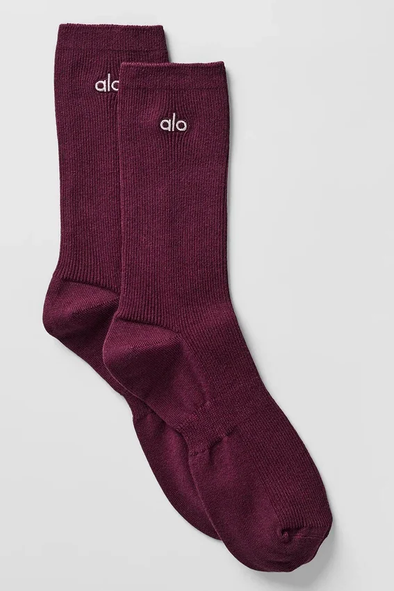 Unisex half-crew ingetogen sok - Bordeaux