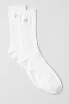 Unisex half-crew ingetogen sok - wit