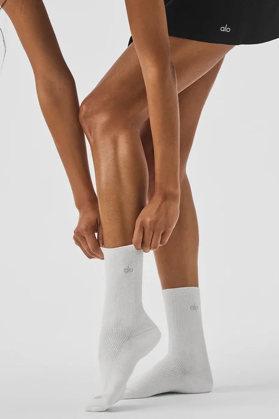 Unisex half-crew ingetogen sok - wit