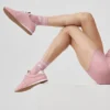 Unisex half-crew retro sok - Vintage roze/wit