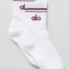 Unisex half-crew retro sok - Wit/Bordeauxrood