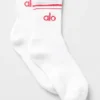 Unisex half-crew retro sok - Wit/Candyrood