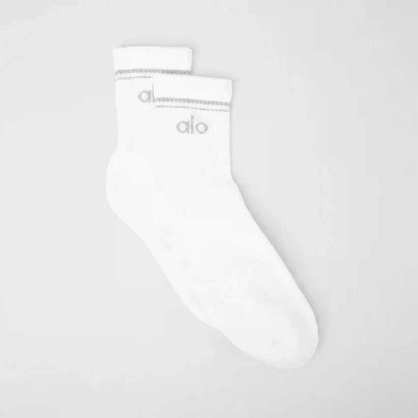 Unisex half-crew retro sok - Wit/Titanium