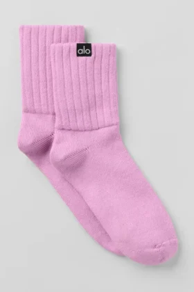 Unisex half-crew scrunch-sok - Candy Heart Pink