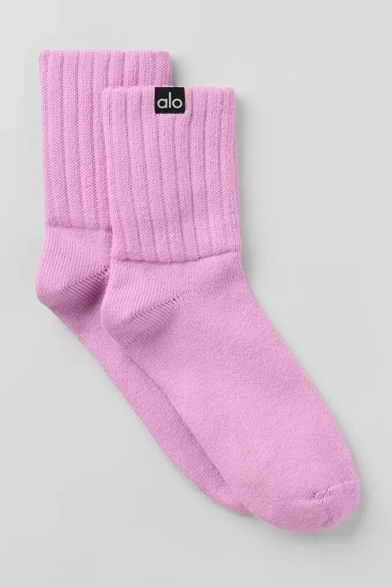 Unisex half-crew scrunch-sok - Candy Heart Pink