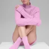 Unisex half-crew scrunch-sok - Candy Heart Pink