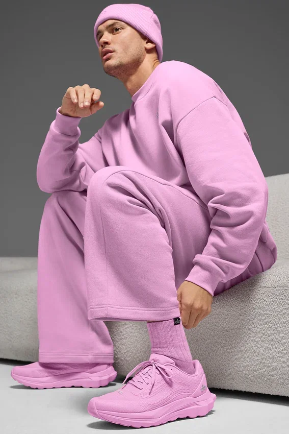 Unisex half-crew scrunch-sok - Candy Heart Pink