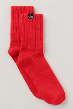 Unisex half-crew scrunch-sok - felrood