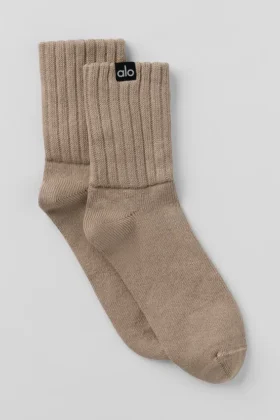 Unisex half-crew scrunch-sok - Gravel