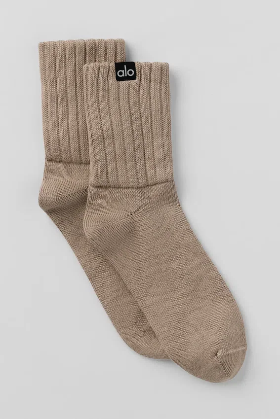 Unisex half-crew scrunch-sok - Gravel
