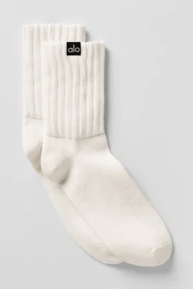 Unisex half-crew scrunch-sok - Ivory