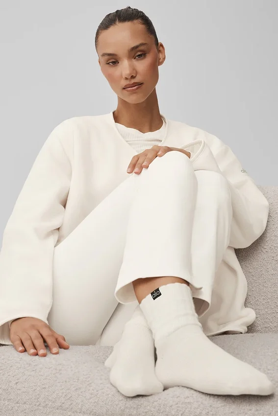 Unisex half-crew scrunch-sok - Ivory