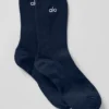 Unisex half-crew sobere sok - marineblauw