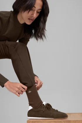 Unisex half-crew sobere Sokken – Espresso