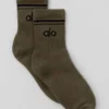 Unisex half-crew Throwback-sok - Olive Tree/Zwart