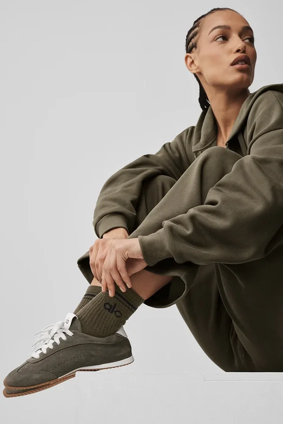 Unisex half-crew Throwback-sok - Olive Tree/Zwart