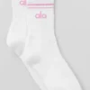 Unisex half-crew Throwback-sok - Wit/Candy Heart-roze