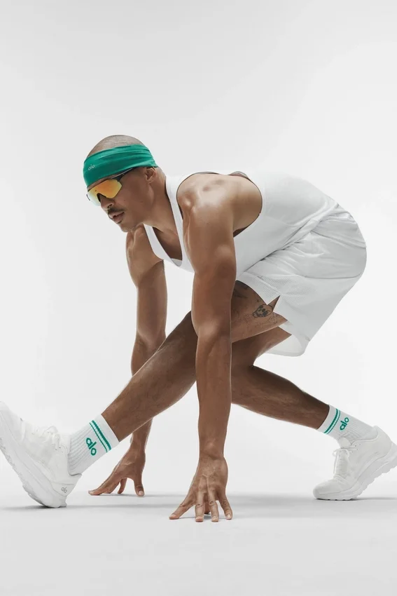 Unisex half-crew Throwback-sok - Wit/Emerald Isle