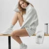 Unisex half-crew Throwback-sok - Wit gemêleerd/Grijs