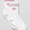 Unisex half-crew Throwback-sok - Wit/Roze Wilde Roos