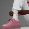 Unisex half-crew Throwback-sok - Wit/Roze Wilde Roos