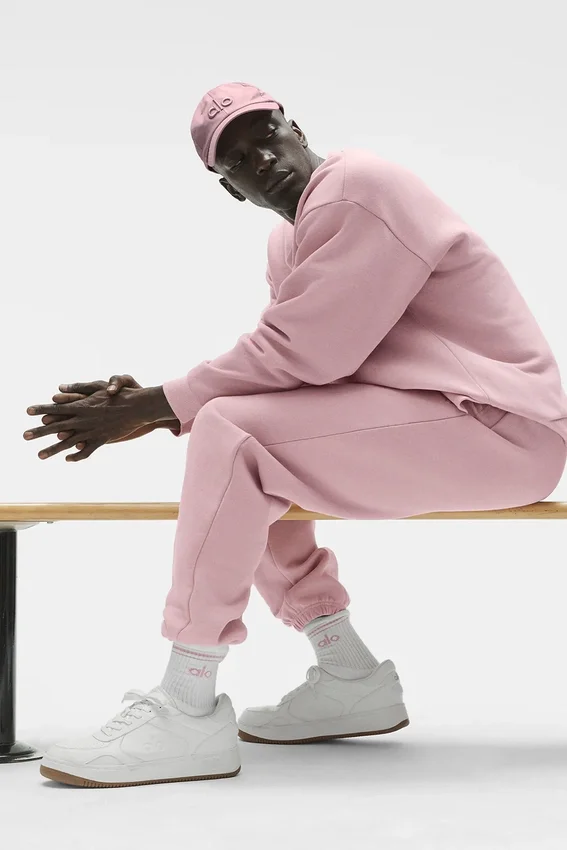 Unisex half-crew Throwback-sok - Wit/Vintage roze