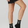 Unisex Half-Crew Throwback-sok - Zwart/Wit