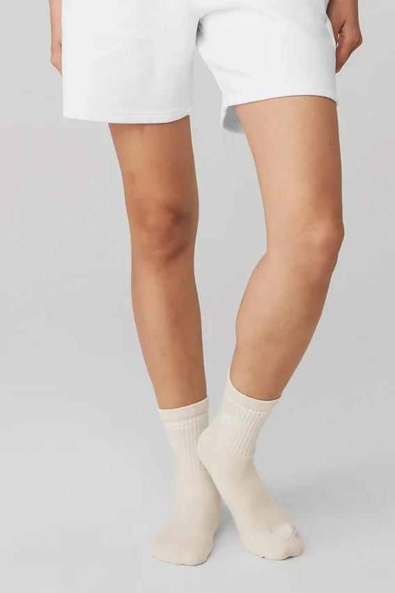 Unisex half-crew Throwback-sokken - Bone/Wit