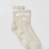 Unisex half-crew Throwback-sokken - Oatmeal Heather/Wit