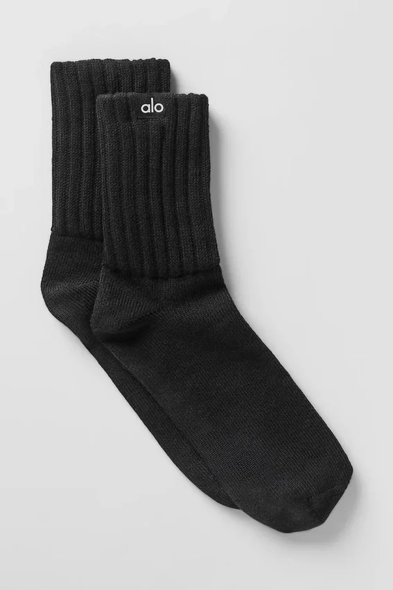 Unisex halfhoge scrunch-sok - Zwart