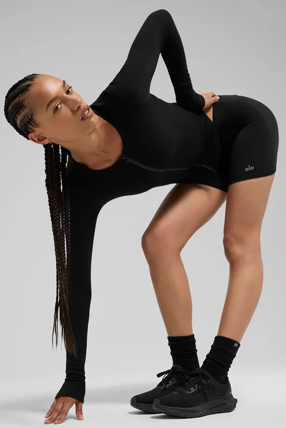 Unisex halfhoge scrunch-sok - Zwart