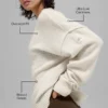 Unisex New Class-trui met ronde hals van wol en kasjmier - Bone Heather