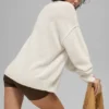 Unisex New Class-trui met ronde hals van wol en kasjmier - Bone Heather