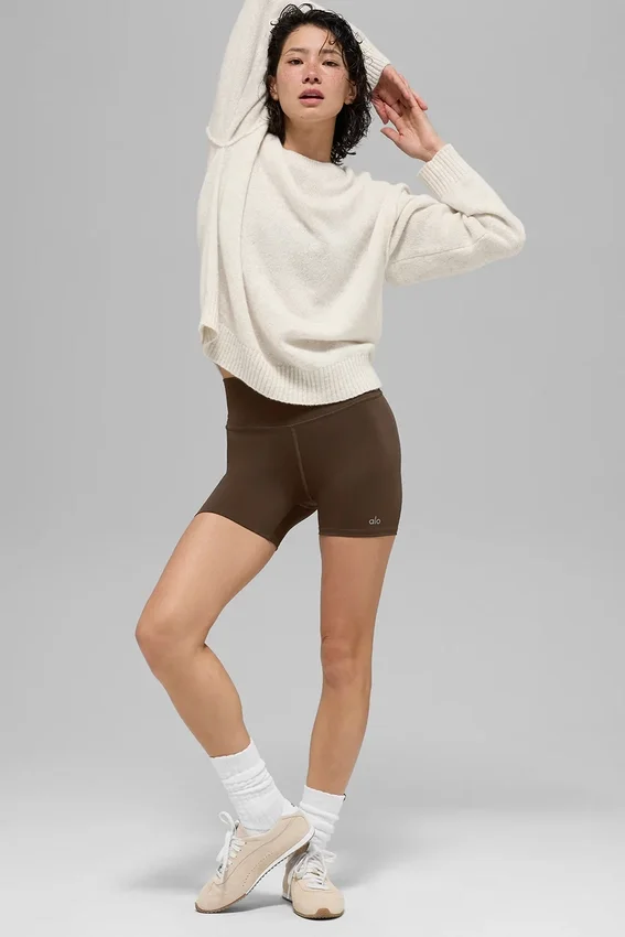Unisex New Class-trui met ronde hals van wol en kasjmier - Bone Heather