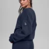 Unisex New Class-trui met ronde hals van wol en kasjmier - marineblauw